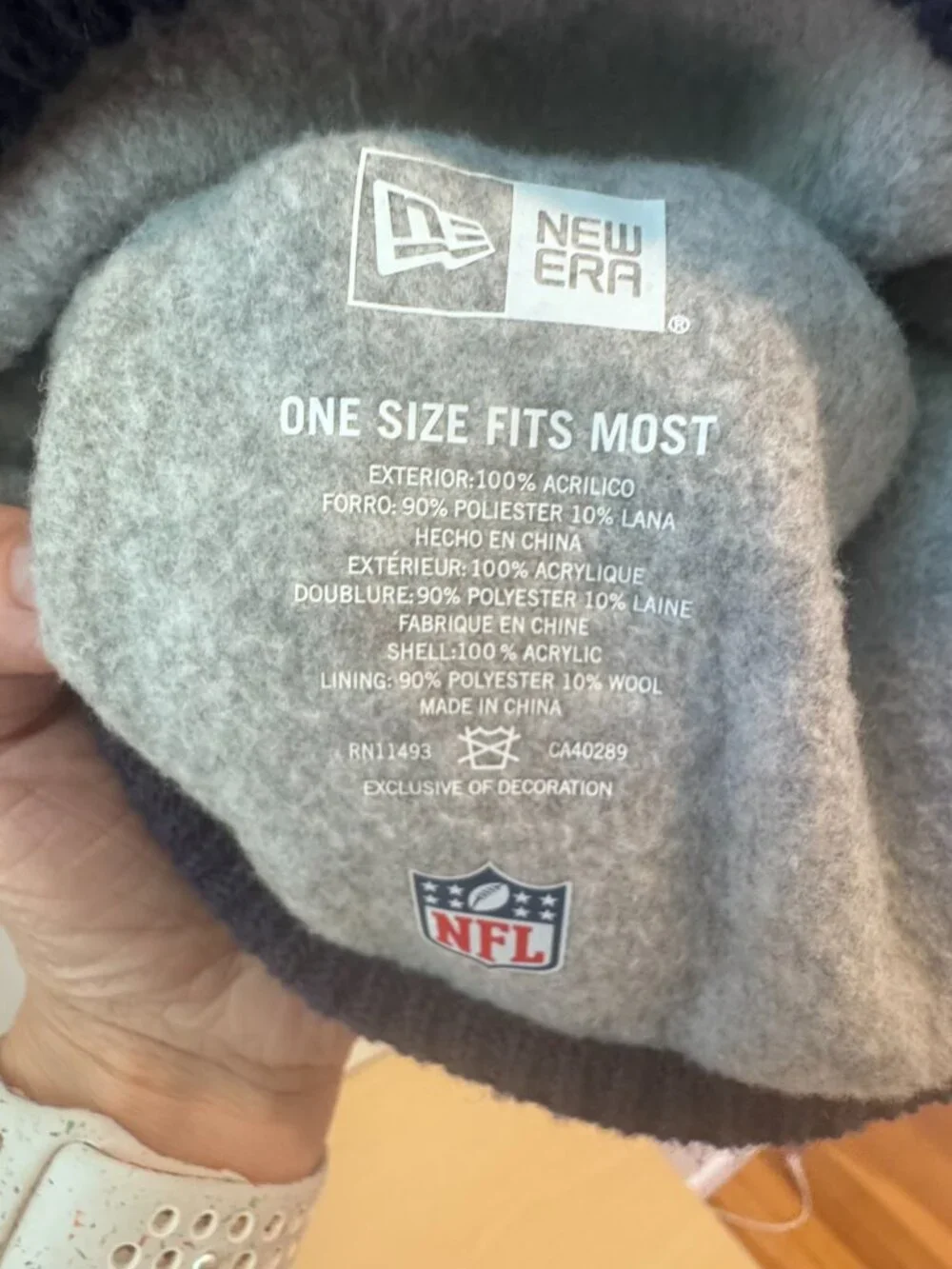 New England Patriots New Era Call Out Pom Knit Hat – Blue & Red 🏈🔥